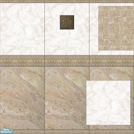 Sims 2 — Classy Stone & Marble Wall & Floor Set by eriduserpent — Two wall panels (one is a deco panel to use