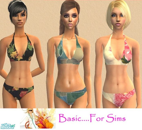 Sims 2 — Basic Faves - The Bikinis by Basic....For Sims — 15 of Basic\'s favorite bikinis in different prints and