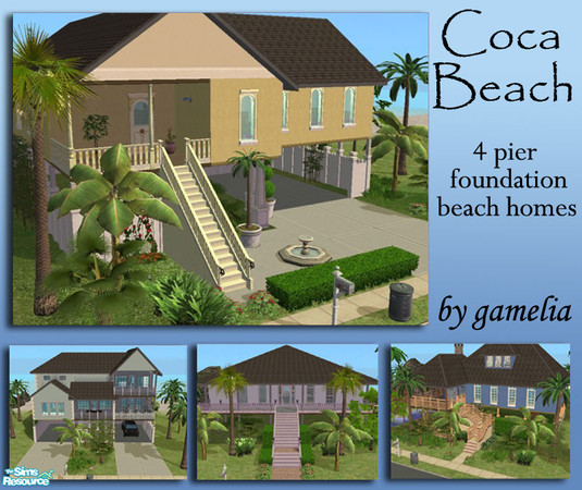 Sims 2 — Coca Beach Pier Foundation Homes by gamelia — Take a holiday and enjoy your own private beach house. Each of