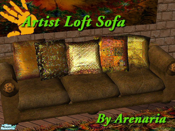 Sims 2 — Artist Loft - Sofa by TSR Archive — Re-uploaded