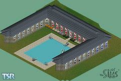 Sims 1 — The by Scott Adler — A "U" shaped house furnished and complete.