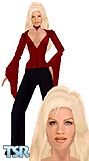 Sims 1 — Nikki by Kitana — Red top with a heart shaped cut in the chest and long sleeves, HEAD IS INCLUDED in a light