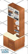 Sims 1 — Cherry Wall Cabinet 3 by H.Winther — Cherry counter and cabinet with roll front.