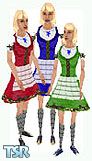 Sims 1 — Dirndl Set by viskamiro — Set of 3 dirndl outfits.