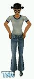 Sims 1 — Grey T-shirt & Jeans (girl) by kris13fx2 — If you're looking for a tomboy look, this is for you! This skin