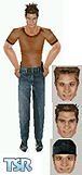 Sims 1 — Rust T-shirt & Jeans by kris13fx2 — This skin outfit, with a rust colored T-shirt and jeans, is based on the