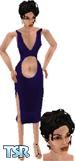 Sims 1 — Treva by Kitana — Sexy Blue Velvet dress with stomache showing, comes in all skin colors. Head is included