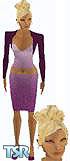 Sims 1 — Nicole by Kitana — Purple dress with purple jacket, comes in all skin colors. HEAD IS INCLUDED in a Medium skin