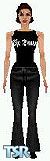 Sims 1 — Katie by DaFREAK1984 — This is Katie and she is wearing a tank top featuring the punk/goth band, The Damned.