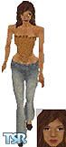 Sims 1 — Pocahontas by Neelliee — A trendy suede top with worn out jeans. Head included.A trendy suede top with worn out