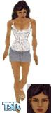 Sims 1 — Mini Skirt by Neelliee — A really short denim skirt with a white top. Head included.