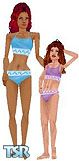 Sims 1 — Bikinis by A-Label — Mother and her toughter in their beach outfits. All skintones, heads included. You need