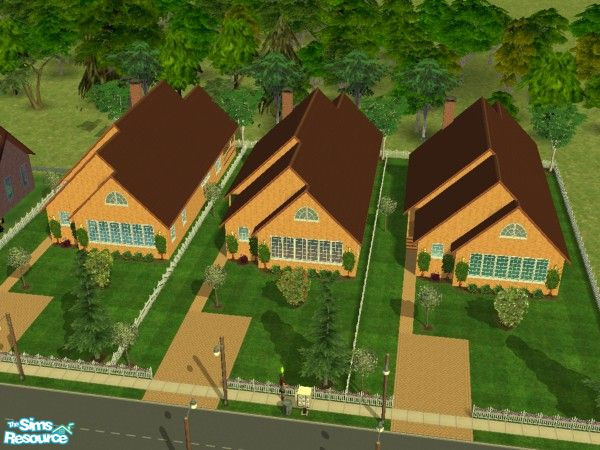 Sims 2 — OakWood by squeakers — Three 1 bedroom apartment homes, has large rooms, fireplaces, large private deck, you get