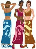 Sims 1 — Pattern Dress by Helena — Includes all 3 skintones.