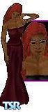 Sims 1 — Kara by Lil' Vicki — Kara wears a nice dark red evening dress, matching her hair.
