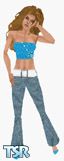 Sims 1 — Hip by FutureStar — LightBlue Jeans with Glitter pattern top! Only light! Without Head
