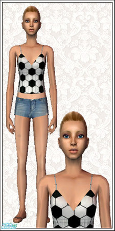 Sims 2 — Summery Halters & Cutoff Jeans, Set 1 - 10 by elektra274 — A print halter top with distressed light denim