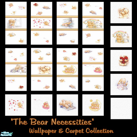 Sims 2 — \'The Bear Necessities\' Wall + Floor Collection by shadow66 — An addition to my \'Bear Necessities\' range -
