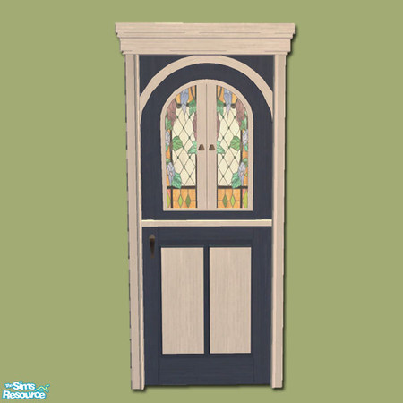 Sims 2 — Romany Life - Caravan Door Blue and White by Shakeshaft — Part of a recolour of the Romany Life Set in Blue and