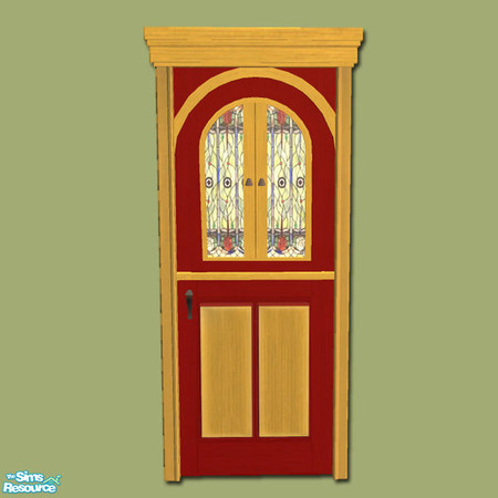 Sims 2 — Romany Life - Caravan Door Glass 01 by Shakeshaft — Part of a recolour of the Romany Life Set in Blue and White,