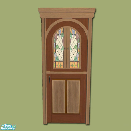 Sims 2 — Romany Life - Caravan Door - Wood by Shakeshaft — Part of a recolour of the Romany Life Set in Wood and Cream,