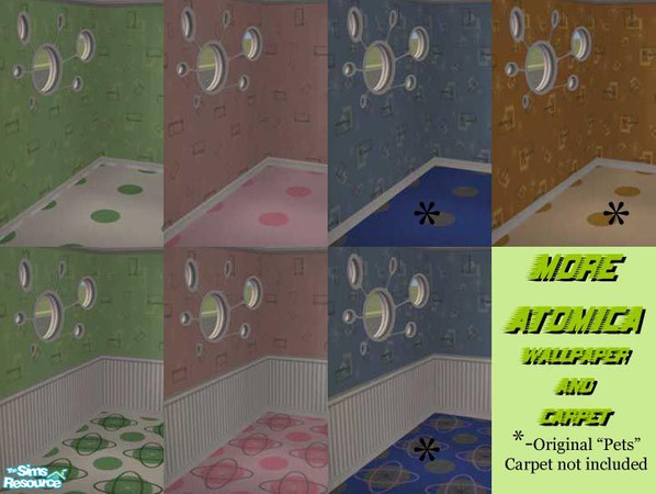 Sims 2 — More Atomica Walls and Floors by comet65 — While the \"Atomica\" wallpaper and \"Floor of Atomic