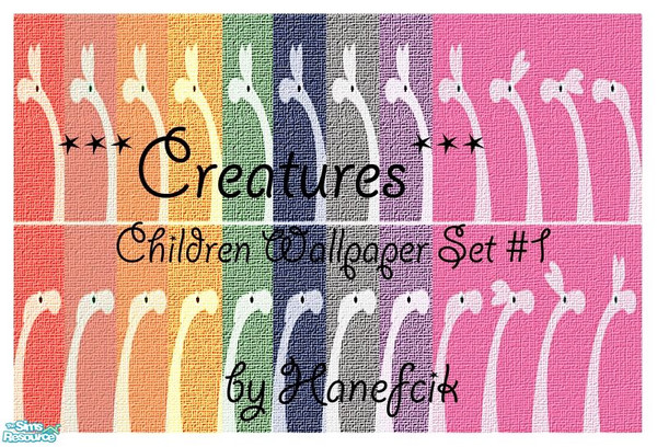 Sims 2 — Creatures - Children Wallpaper Set #1 by Hanefcik — Is this a giraffe? A dinosaur? Or maybe Nessie the Loch Ness