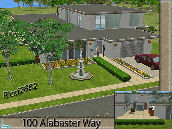 Sims 2 — 100 Alabaster Way by TheNumbersWoman — A Modern inspiration of technical design, this house includes a loft