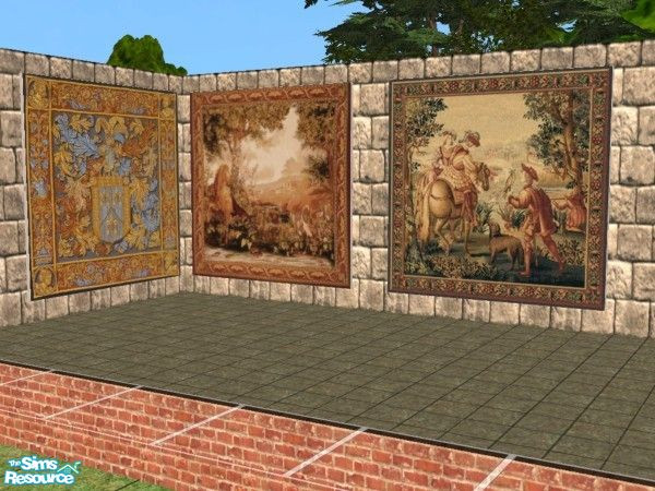 Sims 2 — Tapesties - Untitled Glamour Life Recolors by schweighsr — A set of 3 Medieval style tapestries for your Sims.