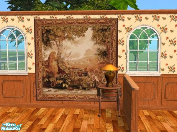 Sims 2 — Tapesties - Untitled Glamour Life Recolors - Le Point Deau by schweighsr — One of set of 3 Medieval style