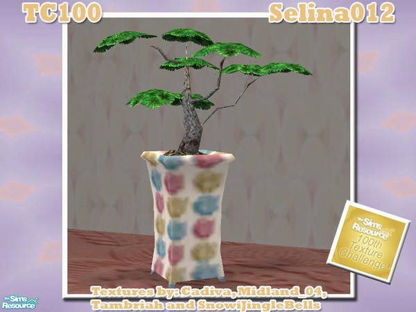Sims 2 — TC100 - Basic Bathroom  - bonsai Plant by selina012 — Made for the texture challenge 100! Base game only