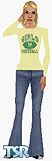 Sims 1 — Girls Football by Snowball — Long-sleeved "Girls Football" t-shirt with jeans and sneakers. Light skin