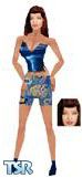Sims 1 — April by Cambridge_Dave — April is looking good in her Blue shimmery Top, and Floral Print Short Skirt... Head