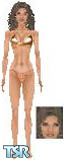 Sims 1 — Kim by Cambridge_Dave — Kim is modeling her shiny new gold Bikini..To the sim guy's driving in there cars a word