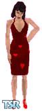 Sims 1 — Heart-patterned Dress by Julfly — Light skin only.