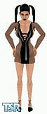 Sims 1 — Angie 2 by Kitana — Black mesh dress covered in just the right places, all skin colors, no head included.