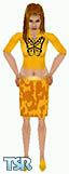 Sims 1 — Tamara by Kitana — Bright and sunny outfit, perfect for summer days, Tamara is wearing a yellow shirt with a