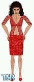 Sims 1 — Laura by Kitana66 — Red skirt with a see through open top, Head Not included.