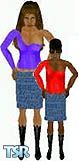 Sims 1 — Denim Stuff by RMCB — Includes all skin tones and adult and child Skins.