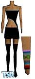 Sims 1 — Sara by Linzi B — Sara is wearing a black skirt, black boots, a few of her enormous collection of bracelets, and