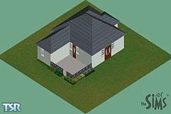 Sims 1 — Starter House by Lane McKenzie — A one-bedroom one-bathroom house with a seperate living room and kitchen/dining