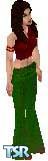 Sims 1 — Sandy by Nicki — A a red tank top with green jeans. Maybe not the most interesting thing to look at but your Sim