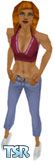 Sims 1 — Kimmy by Toyka — A low cut jeans and belt with easy-going shoes and a colourful top is a comfortable outfit to