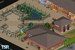 Sims 1 — Cupid's Plaza by MN — You can hate or you can date. Have dessert or just flirt. Buy a toy or express your inner