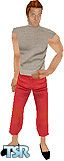 Sims 1 — Coll Guy by Sim #16 — This spiffy guy is wearing funky red pants, with a grey coll above it. Head included