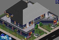 Sims 1 — Midnight Skies by Dawn Bittner — A restaurant, bar, and other, with an outdoor balcony upstairs.Well designed,