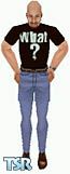 Sims 1 — What? by Urban Jedi — This is Stone Cold Steve Austin's new catchphrase on his shirt What?! Get it now..What?!