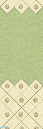 Sims 2 — Reflexsims Roma Mint Flair TC100 - Wall Tiles  by Eisbaerbonzo — Rougly painted background with rose tiles on