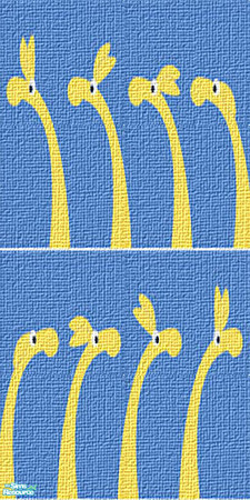 Sims 2 — Creatures - Blue and Yellow - dedicated to BBKZ ^_^ by Hanefcik — Is this a giraffe? A dinosaur? Or maybe Nessie