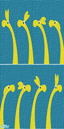 Sims 2 — Creatures - Turquoise and Yellow by Hanefcik — Is this a giraffe? A dinosaur? Or maybe Nessie the Loch Ness